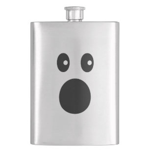 Lustiges schockiertes Gesicht Emoji Minimaler Cart Flachmann