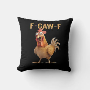 Lustiges schreiendes Huhn F-Caw-F Witz-Design Klas Kissen