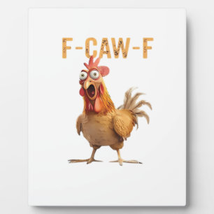 Lustiges schreiendes Huhn F Krächz F Humor Fotoplatte