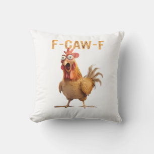 Lustiges schreiendes Huhn F Krächz F Humor Kissen