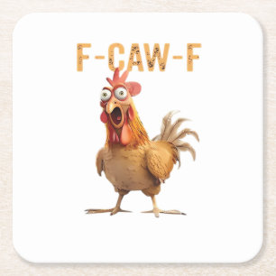 Lustiges schreiendes Huhn F Krächz F Humor Rechteckiger Pappuntersetzer