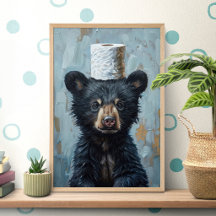 Lustiges Schwarz-Bär-Toilettenpapier-Poster