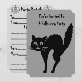 lustiges, schwarz-wütendes Halloween-Party Einladung