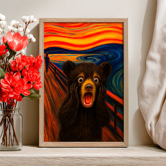Lustiges Schwarzbär-Schreien-Inspiriertes Poster