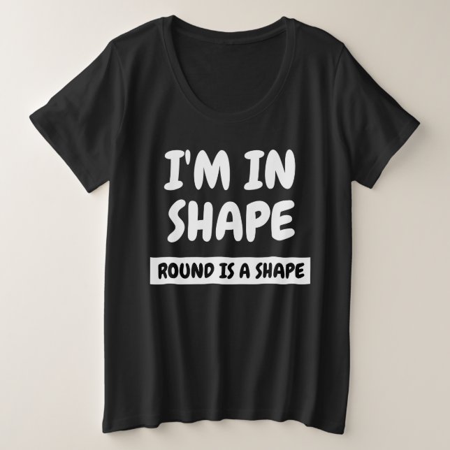 Lustiges Schwarzes Große Größe T-Shirt (Design vorne)