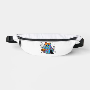 Lustiges schwarzes Katze und Geist Halloween Essen Bauchtasche