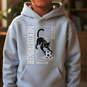 Lustiges Schwarzes-Katzen-Fußball-T-Shirt – Gesche Hoodie