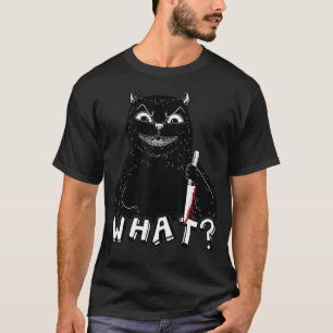 Lustiges schwarzes Katzen-Shirt, Katze, was morden T-Shirt