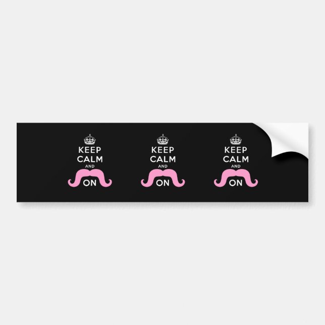Lustiges Schwarzes, Rosa behalten Ruhe und Autoaufkleber (Vorne)