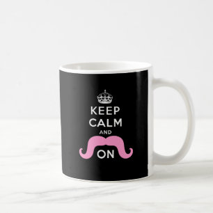 Lustiges Schwarzes, Rosa behalten Ruhe und Kaffeetasse