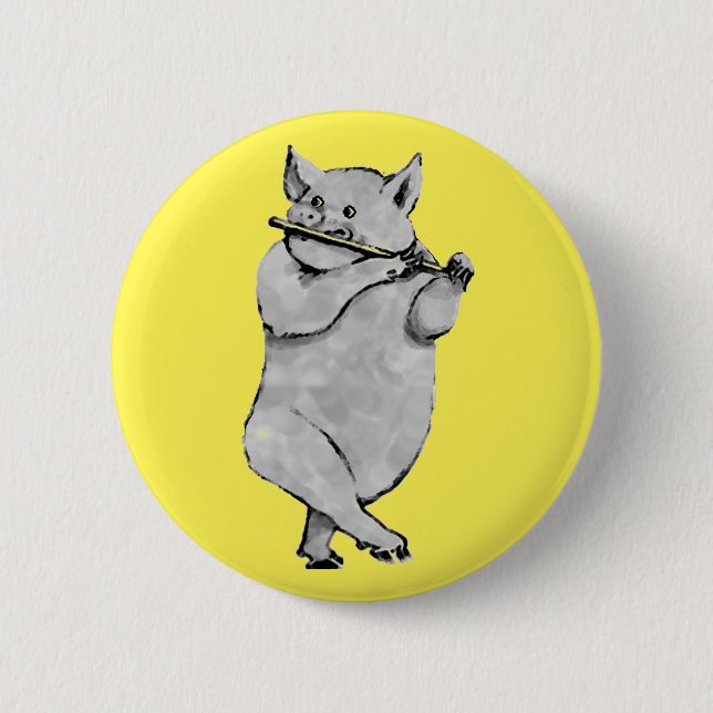 Lustiges Schwein Button (Vorderseite)