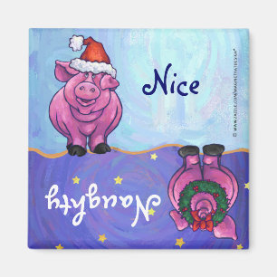 Lustiges Schwein-frecher Nizza Feiertags-Magnet Magnet
