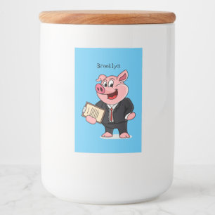Lustiges Schwein im Geschäftsanzug Cartoon Lebensmitteletikett