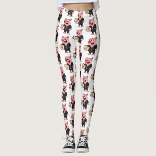 Lustiges Schwein im Geschäftsanzug Cartoon Leggings