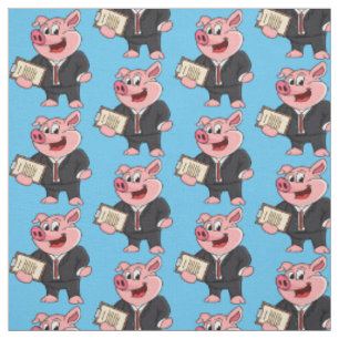 Lustiges Schwein im Geschäftsanzug Cartoon Stoff