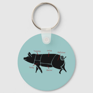 Lustiges Schwein-Metzger-Nomogramm Schlüsselanhänger