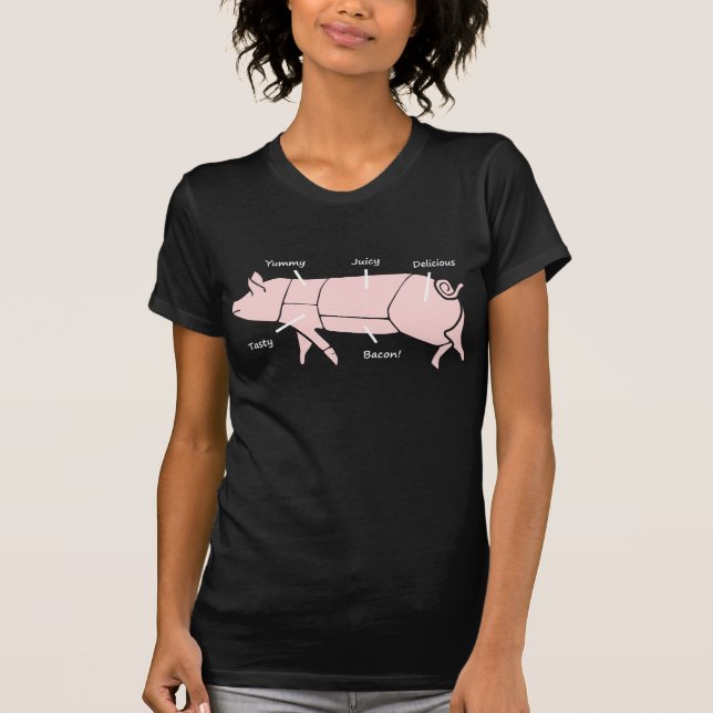Lustiges Schwein-Metzger-Nomogramm T-Shirt (Vorderseite)