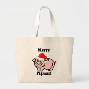 Lustiges Schwein Weihnachten Jumbo Stoffbeutel