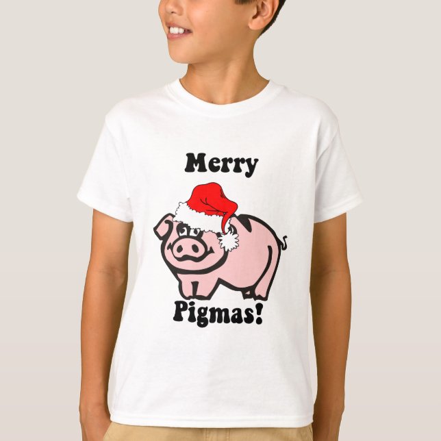 Lustiges Schwein Weihnachten T-Shirt (Vorderseite)
