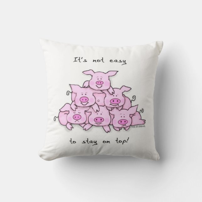 Lustiges Schwein-Zitatniedliches Throw-Kissen Kissen (Vorderseite)