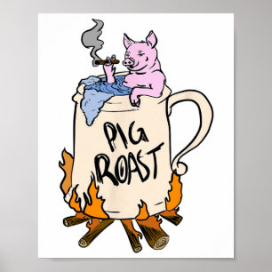 Lustiges Schweinebraten in einem Bierkrug-Geschenk Poster