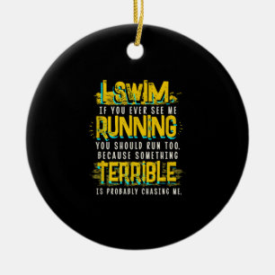 Lustiges Schwimmgeschenk für Schwimmer Keramik Ornament
