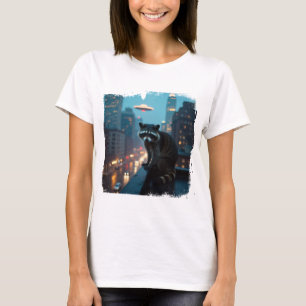 Lustiges Sci-Fi-Waschbär-Design T-Shirt
