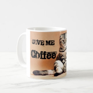 Lustiges Scottishfalte Katzensitzen Kaffeetasse