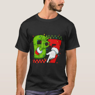 Lustiges Sechs Sieben 67 Meme 6 7 Weihnachtselfen T-Shirt
