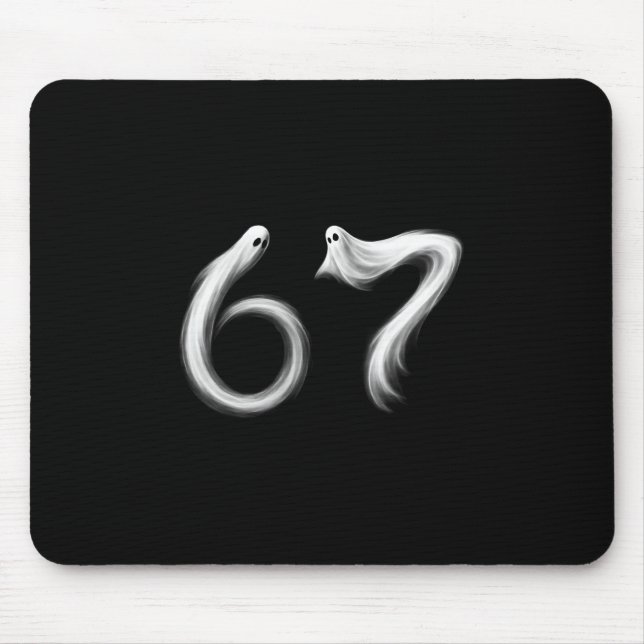 Lustiges Sechs Sieben 6 7 Meme 67 Design Geist Hal Mousepad (Vorne)