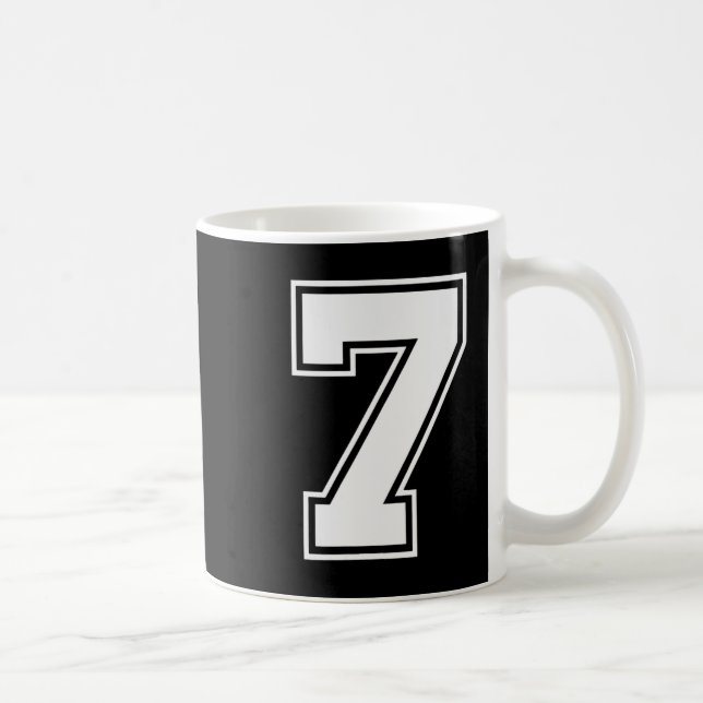 Lustiges Sechs Sieben 6 7 Meme Design  Kaffeetasse (Rechts)