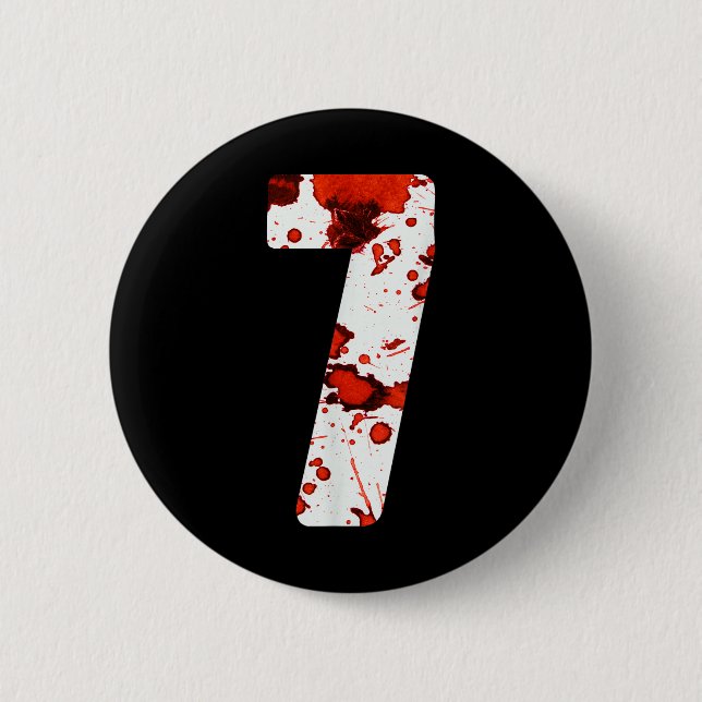Lustiges Sechs Sieben 6 7 Meme Design Paare Hallow Button (Vorderseite)
