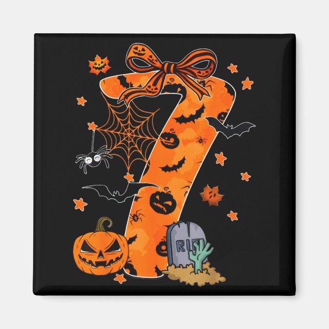 Lustiges Sechs Sieben 6 7 Meme Design Paare Hallow Magnet (Vorne)