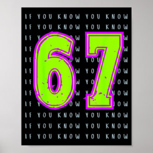 Lustiges Sechs Sieben 6 7 Meme Design Poster