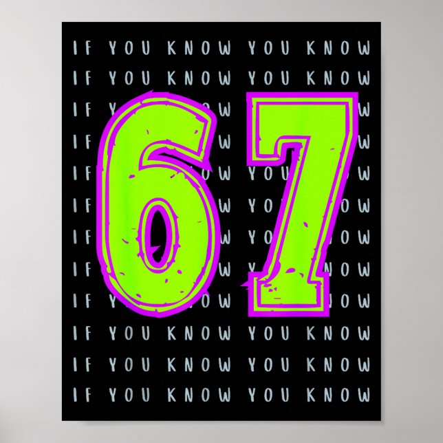 Lustiges Sechs Sieben 6 7 Meme Design  Poster (Vorne)