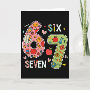 Lustiges Sechs Sieben 6 7 Meme Lehrer Design Für M Karte