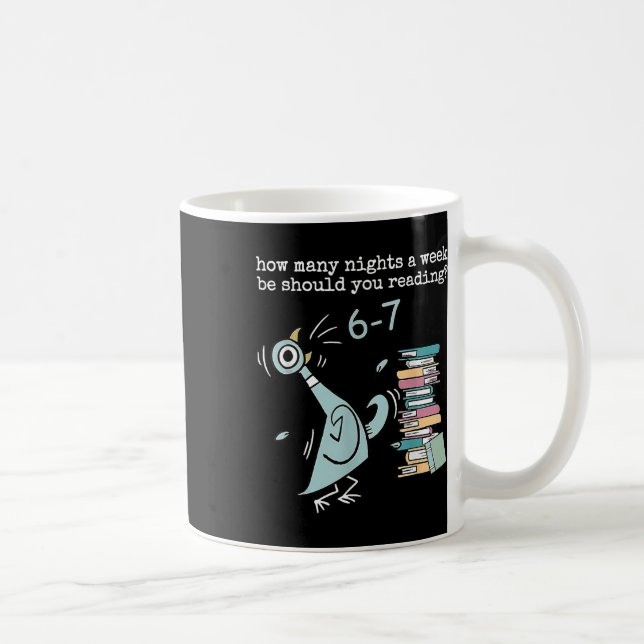 Lustiges Sechs Sieben 6 7 Meme Lehrer Design Lesen Kaffeetasse (Rechts)