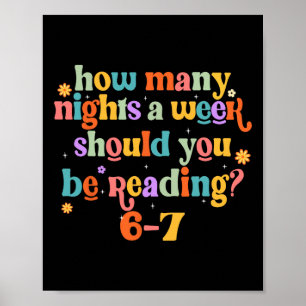 Lustiges Sechs Sieben 6 7 Meme Lehrer Design Lesen Poster