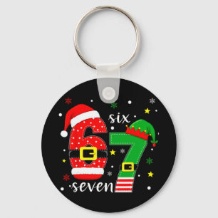Lustiges Sechs Sieben 6 7 Meme Weihnachten 67 Zahl Schlüsselanhänger