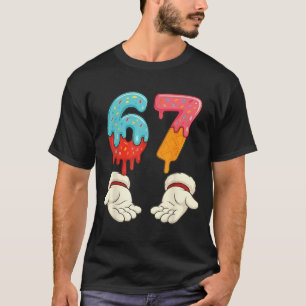 Lustiges Sechs Sieben 6 7 Meme Weihnachten Eiscrem T-Shirt