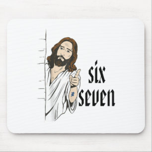 Lustiges Sechs Sieben Brainrot Meme 6 7 Viral Gen Mousepad