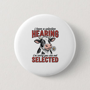 Lustiges selektives Hörkuh-Vintage-Shirt-Design_1 Button