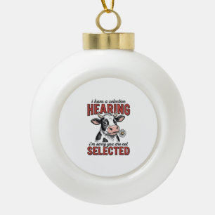 Lustiges selektives Hörkuh-Vintage-Shirt-Design_1 Keramik Kugel-Ornament