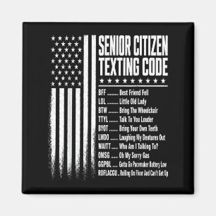 Lustiges Senioren-Textcode-Design für Magnet