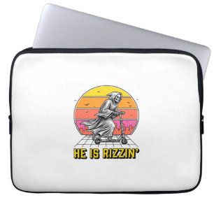 Lustiges Sensenmann-Scooter-Retro-Sonnenuntergangs Laptopschutzhülle