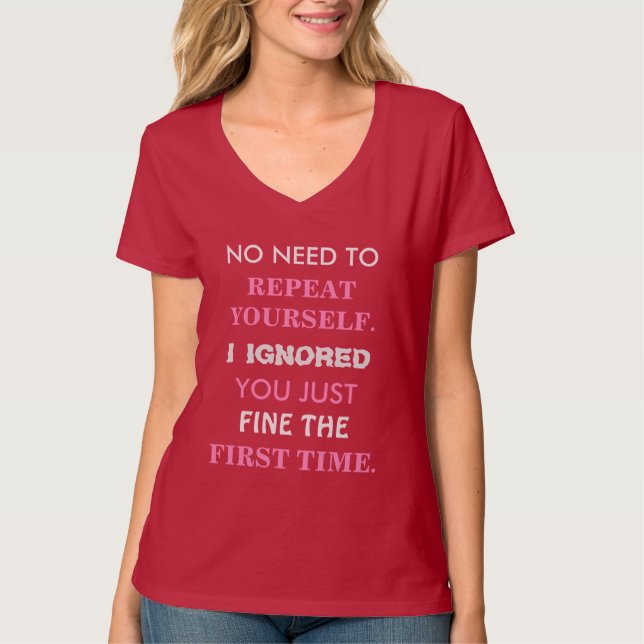 Lustiges Shirt der Wiederholungs-sich (Vorderseite)