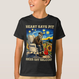 Lustiges Shirt Herz sagt Pit Knie sagen