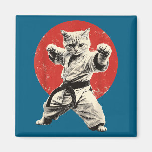 Lustiges Shirt Katze Karate Judo Japan Japanisch Magnet