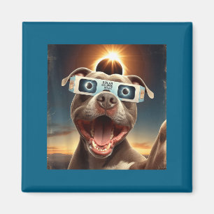 Lustiges Shirt Selfie Pitbull Damen Herren Solar Magnet