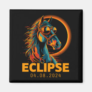 Lustiges Shirt Sonnenfinsternis Pferd Finsternis B Magnet